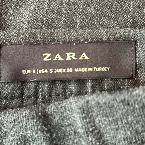 Men’s Zara grey pinstriped pants size small with outer black stripe. - Picture 7 of 13